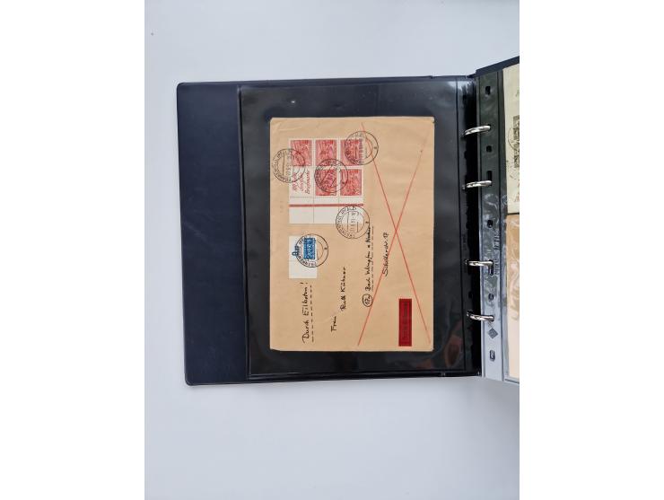 1949/52, umfangreiche Sammlung mit über 260 Briefen und Karten, dabei viele bessere Zusammendrucke mit u.a. W10 mit Zufrankat