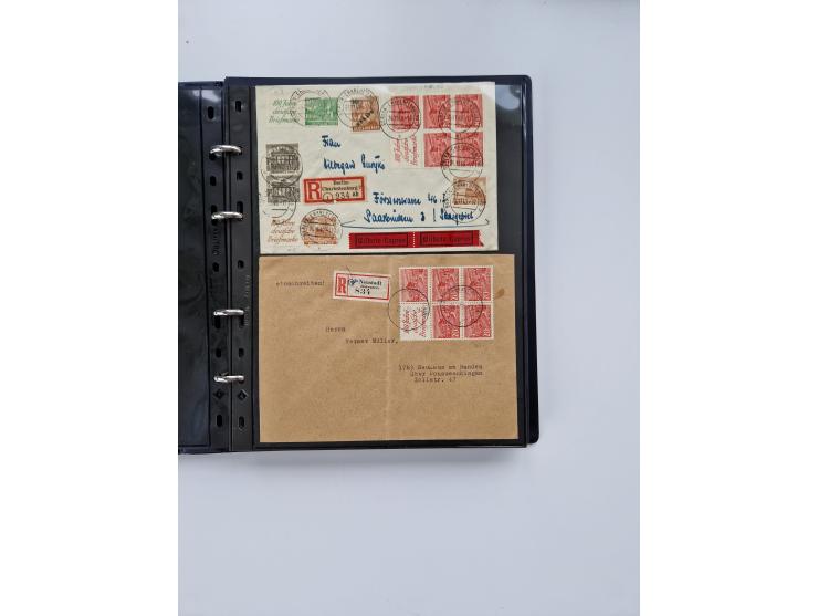 1949/52, umfangreiche Sammlung mit über 260 Briefen und Karten, dabei viele bessere Zusammendrucke mit u.a. W10 mit Zufrankat