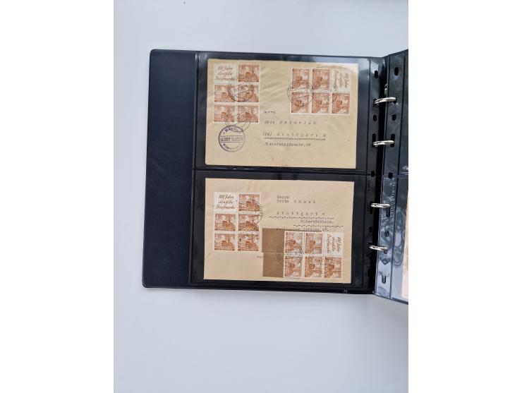 1949/52, umfangreiche Sammlung mit über 260 Briefen und Karten, dabei viele bessere Zusammendrucke mit u.a. W10 mit Zufrankat