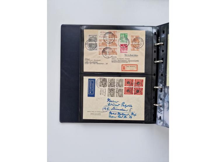 1949/52, umfangreiche Sammlung mit über 260 Briefen und Karten, dabei viele bessere Zusammendrucke mit u.a. W10 mit Zufrankat