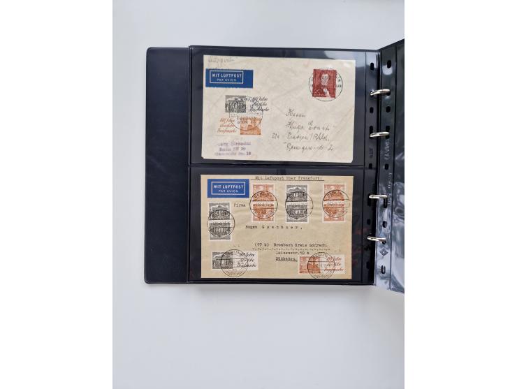 1949/52, umfangreiche Sammlung mit über 260 Briefen und Karten, dabei viele bessere Zusammendrucke mit u.a. W10 mit Zufrankat