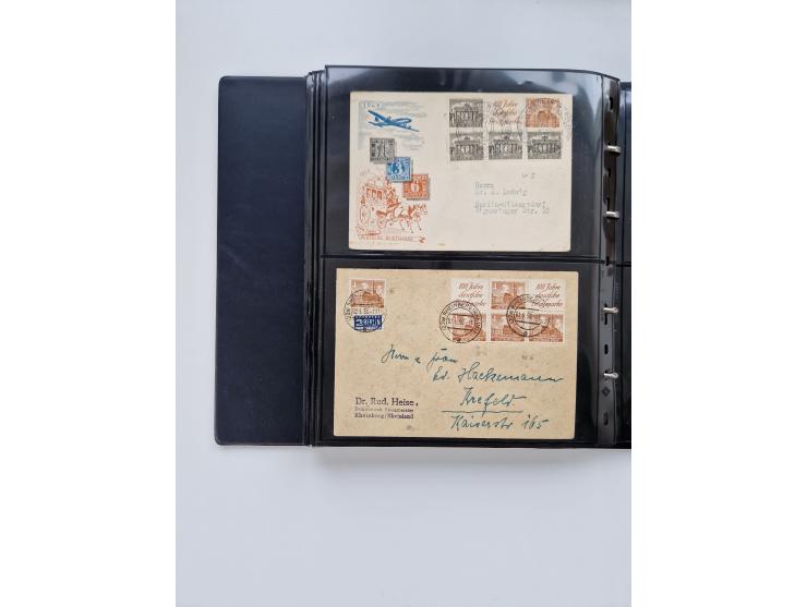 1949/52, umfangreiche Sammlung mit über 260 Briefen und Karten, dabei viele bessere Zusammendrucke mit u.a. W10 mit Zufrankat