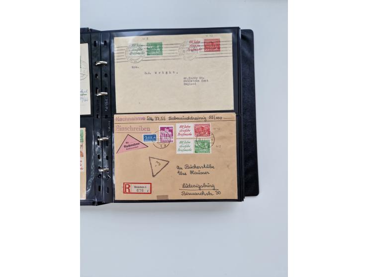 1949/52, umfangreiche Sammlung mit über 260 Briefen und Karten, dabei viele bessere Zusammendrucke mit u.a. W10 mit Zufrankat