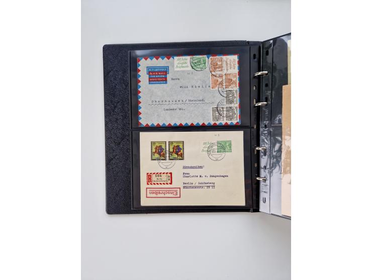 1949/52, umfangreiche Sammlung mit über 260 Briefen und Karten, dabei viele bessere Zusammendrucke mit u.a. W10 mit Zufrankat