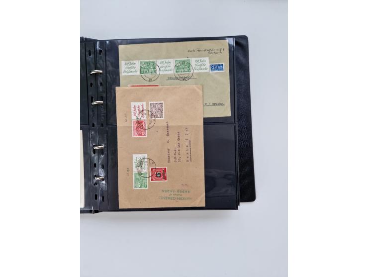 1949/52, umfangreiche Sammlung mit über 260 Briefen und Karten, dabei viele bessere Zusammendrucke mit u.a. W10 mit Zufrankat