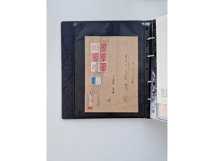 1949/52, umfangreiche Sammlung mit über 260 Briefen und Karten, dabei viele bessere Zusammendrucke mit u.a. W10 mit Zufrankat
