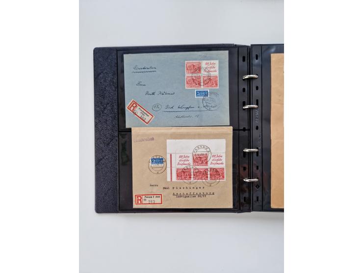 1949/52, umfangreiche Sammlung mit über 260 Briefen und Karten, dabei viele bessere Zusammendrucke mit u.a. W10 mit Zufrankat