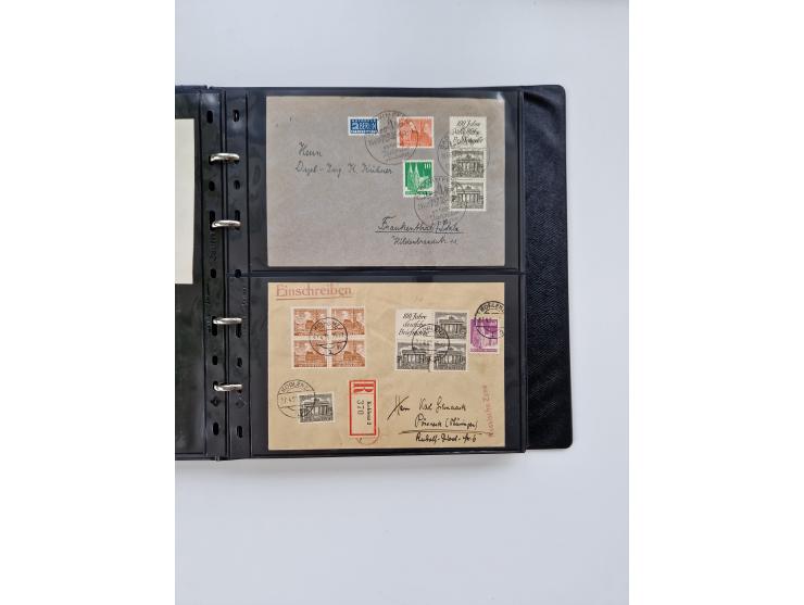1949/52, umfangreiche Sammlung mit über 260 Briefen und Karten, dabei viele bessere Zusammendrucke mit u.a. W10 mit Zufrankat