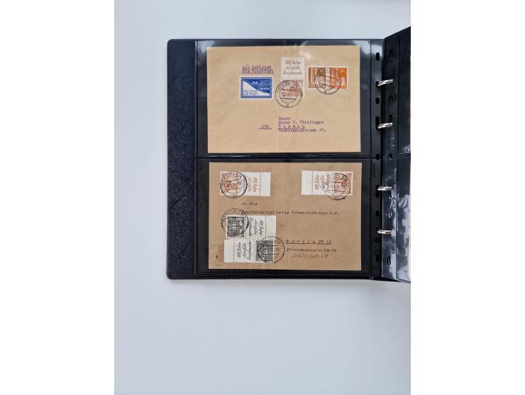 1949/52, umfangreiche Sammlung mit über 260 Briefen und Karten, dabei viele bessere Zusammendrucke mit u.a. W10 mit Zufrankat