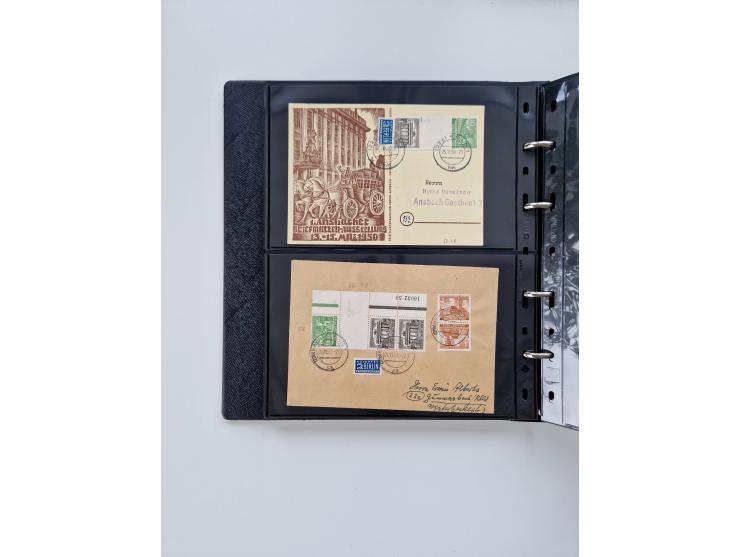 1949/52, umfangreiche Sammlung mit über 260 Briefen und Karten, dabei viele bessere Zusammendrucke mit u.a. W10 mit Zufrankat