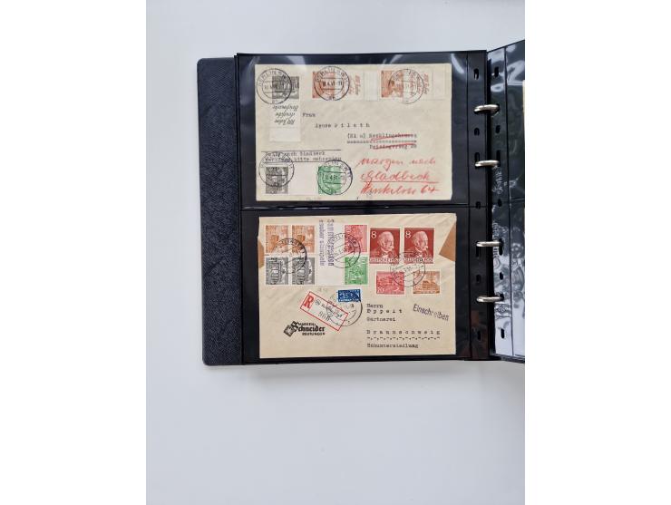1949/52, umfangreiche Sammlung mit über 260 Briefen und Karten, dabei viele bessere Zusammendrucke mit u.a. W10 mit Zufrankat