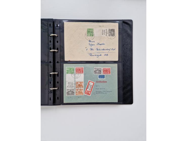 1949/52, umfangreiche Sammlung mit über 260 Briefen und Karten, dabei viele bessere Zusammendrucke mit u.a. W10 mit Zufrankat