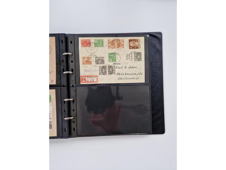 1949/52, umfangreiche Sammlung mit über 260 Briefen und Karten, dabei viele bessere Zusammendrucke mit u.a. W10 mit Zufrankat