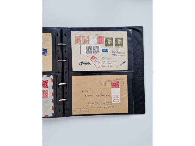 1949/52, umfangreiche Sammlung mit über 260 Briefen und Karten, dabei viele bessere Zusammendrucke mit u.a. W10 mit Zufrankat