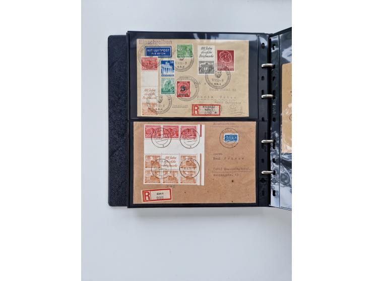 1949/52, umfangreiche Sammlung mit über 260 Briefen und Karten, dabei viele bessere Zusammendrucke mit u.a. W10 mit Zufrankat