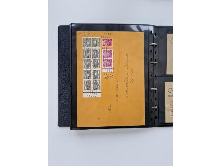 1949/52, umfangreiche Sammlung mit über 260 Briefen und Karten, dabei viele bessere Zusammendrucke mit u.a. W10 mit Zufrankat
