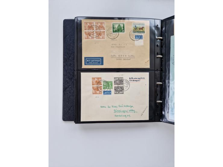 1949/52, umfangreiche Sammlung mit über 260 Briefen und Karten, dabei viele bessere Zusammendrucke mit u.a. W10 mit Zufrankat