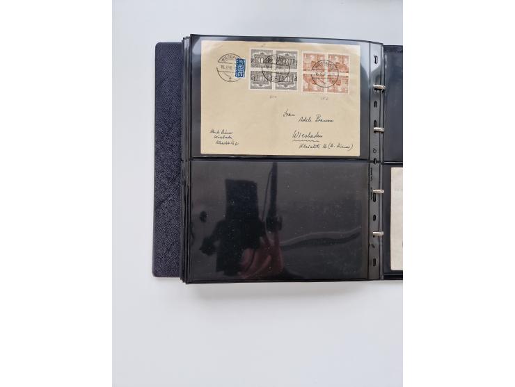 1949/52, umfangreiche Sammlung mit über 260 Briefen und Karten, dabei viele bessere Zusammendrucke mit u.a. W10 mit Zufrankat