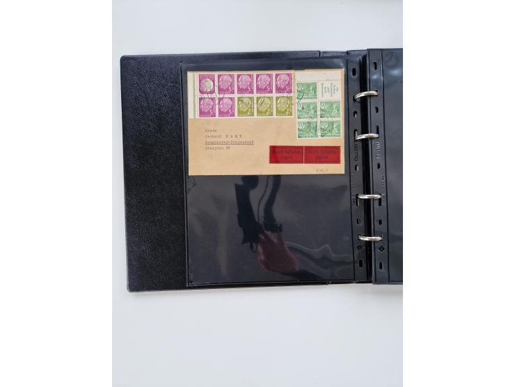 1949/52, umfangreiche Sammlung mit über 260 Briefen und Karten, dabei viele bessere Zusammendrucke mit u.a. W10 mit Zufrankat
