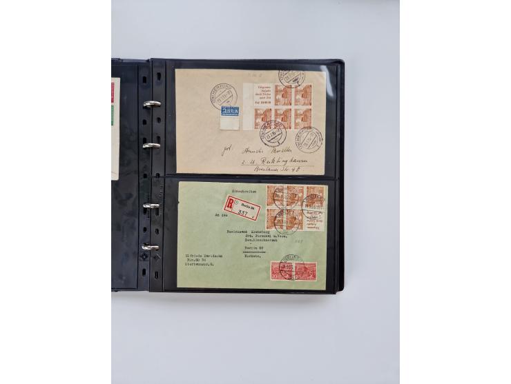 1949/52, umfangreiche Sammlung mit über 260 Briefen und Karten, dabei viele bessere Zusammendrucke mit u.a. W10 mit Zufrankat