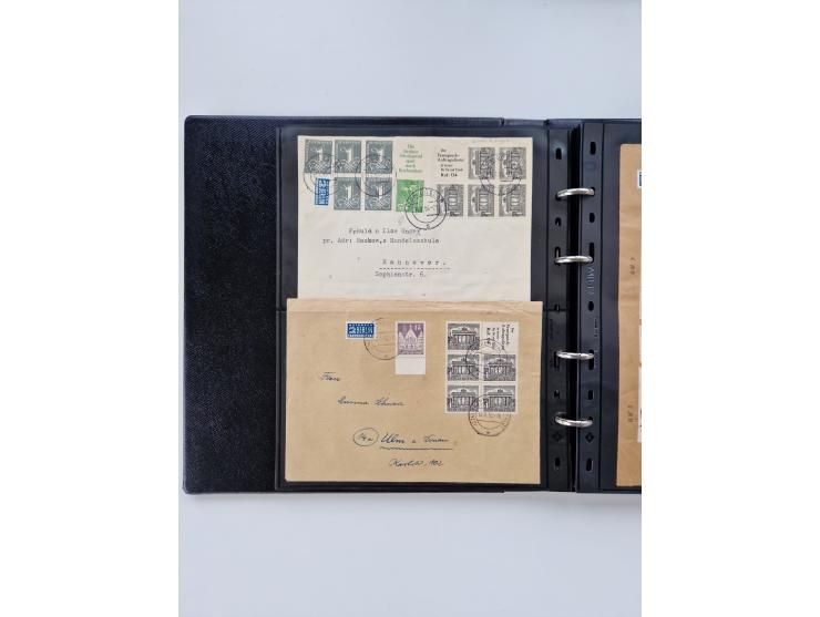 1949/52, umfangreiche Sammlung mit über 260 Briefen und Karten, dabei viele bessere Zusammendrucke mit u.a. W10 mit Zufrankat