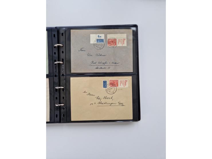 1949/52, umfangreiche Sammlung mit über 260 Briefen und Karten, dabei viele bessere Zusammendrucke mit u.a. W10 mit Zufrankat