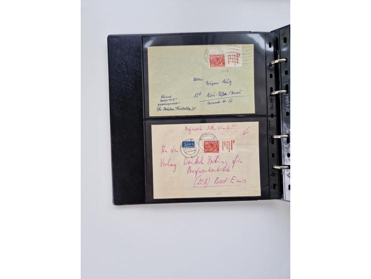 1949/52, umfangreiche Sammlung mit über 260 Briefen und Karten, dabei viele bessere Zusammendrucke mit u.a. W10 mit Zufrankat