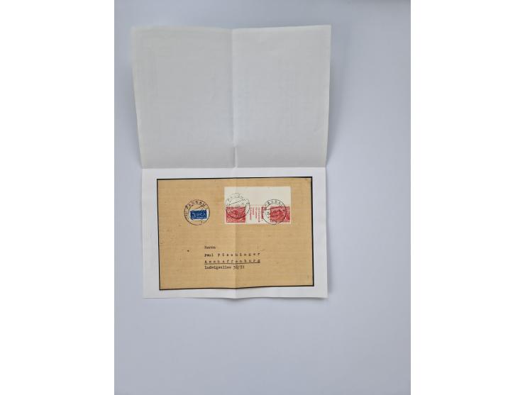 1949/52, umfangreiche Sammlung mit über 260 Briefen und Karten, dabei viele bessere Zusammendrucke mit u.a. W10 mit Zufrankat