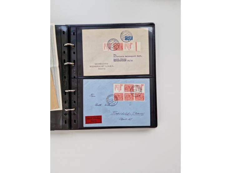 1949/52, umfangreiche Sammlung mit über 260 Briefen und Karten, dabei viele bessere Zusammendrucke mit u.a. W10 mit Zufrankat