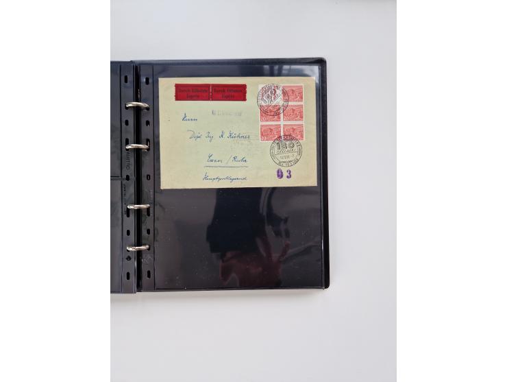1949/52, umfangreiche Sammlung mit über 260 Briefen und Karten, dabei viele bessere Zusammendrucke mit u.a. W10 mit Zufrankat
