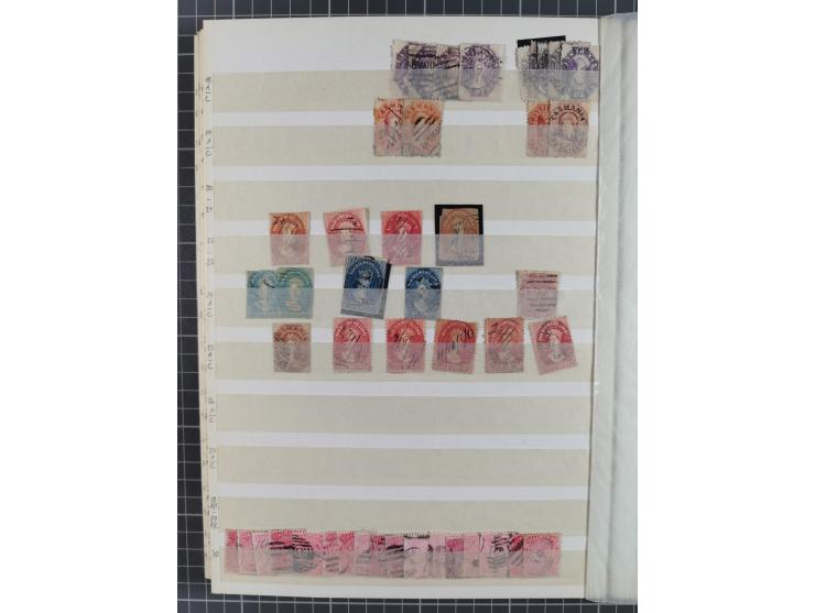 1860/1900 (ca.), used and mint balance of apprx. 800 stamps (apprx. 320 South Australia, apprx. 190 Tasmania, apprx. 290 West