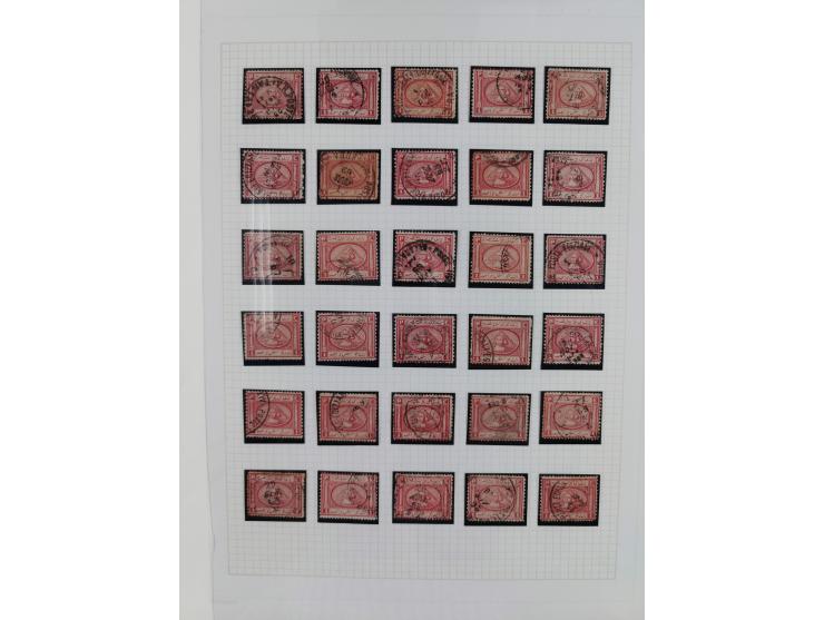 1867/1871, "Sphinx/Pyramid", used collection of apprx. 140 stamps on album pages, comprising all denominations severalfold in