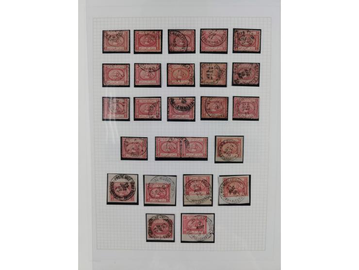 1867/1871, "Sphinx/Pyramid", used collection of apprx. 140 stamps on album pages, comprising all denominations severalfold in