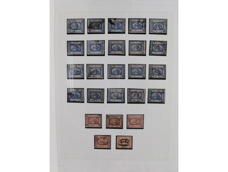 1867/1871, "Sphinx/Pyramid", used collection of apprx. 140 stamps on album pages, comprising all denominations severalfold in