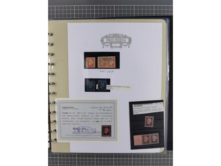 1850/60, meist gestempelte Sammlung ab Mi.-Nr. 1 mit u.a. waagerechtem Paar Mi.-Nr. 1 (sign. Brettl BPP) und 2 NDI ungebrauch