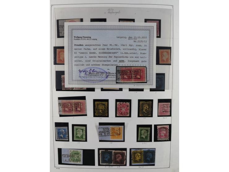 1850/75, gestempelte Sammlung mit einigen besseren Werten, teils auf Briefstücken sowie auf ca. 20 Briefen, dabei u.a. Mi.-Nr