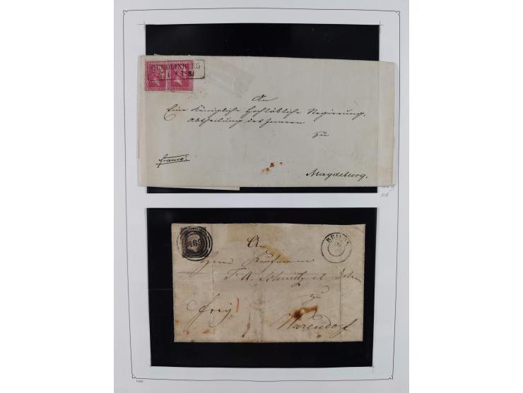 1850/75, gestempelte Sammlung mit einigen besseren Werten, teils auf Briefstücken sowie auf ca. 20 Briefen, dabei u.a. Mi.-Nr