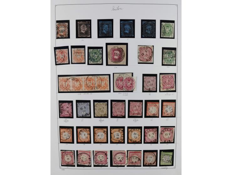 1850/75, gestempelte Sammlung mit einigen besseren Werten, teils auf Briefstücken sowie auf ca. 20 Briefen, dabei u.a. Mi.-Nr