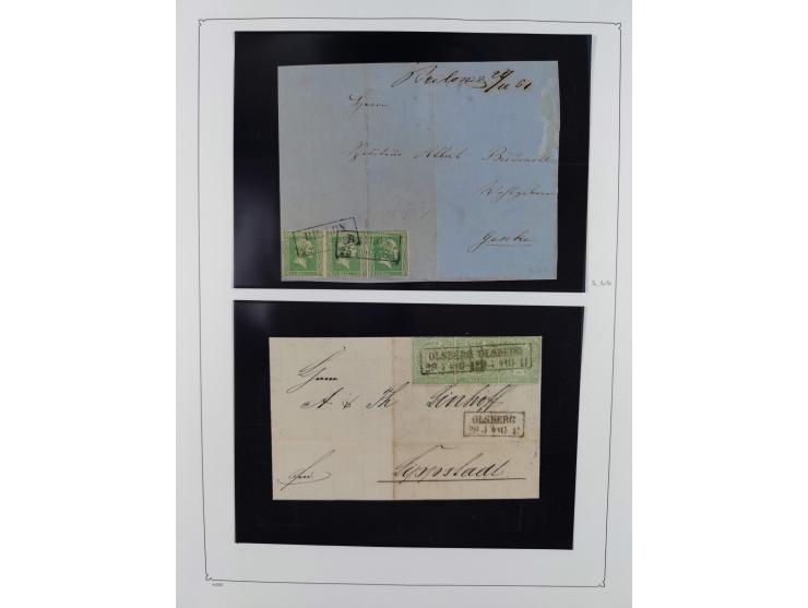 1850/75, gestempelte Sammlung mit einigen besseren Werten, teils auf Briefstücken sowie auf ca. 20 Briefen, dabei u.a. Mi.-Nr
