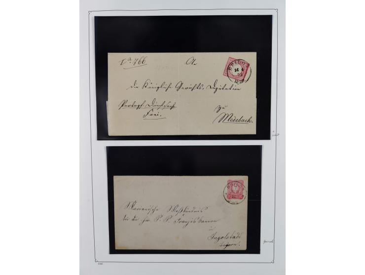 1850/75, gestempelte Sammlung mit einigen besseren Werten, teils auf Briefstücken sowie auf ca. 20 Briefen, dabei u.a. Mi.-Nr