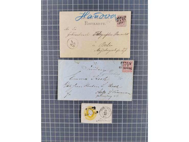 1846/82, BAHNPOST: interessante Sammlung mit 36 Briefen und Karten sowie einigen Briefstücken der Berliner Bahnpostlinien ab 