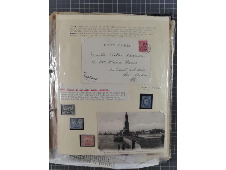 1910/49 (ca.), interessante kleine Sammlung Schiffspost mit Hauptaugenmerk auf den Suez Kanal, dabei etwas über 30 Briefe und
