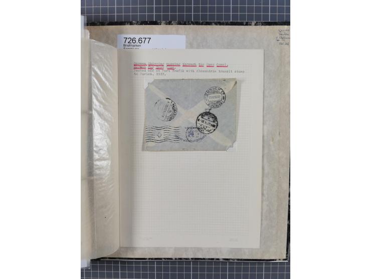 1910/49 (ca.), interessante kleine Sammlung Schiffspost mit Hauptaugenmerk auf den Suez Kanal, dabei etwas über 30 Briefe und