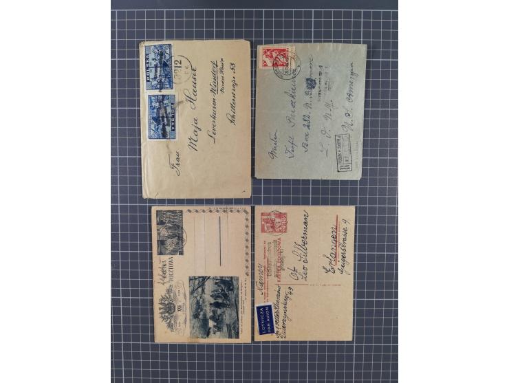 1919/58 (ca.), interesting group with over 80 cards and covers from Latvia and Poland, with a good part airmail, with interes