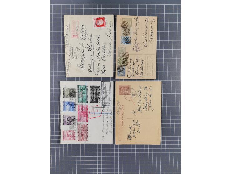 1919/58 (ca.), interesting group with over 80 cards and covers from Latvia and Poland, with a good part airmail, with interes