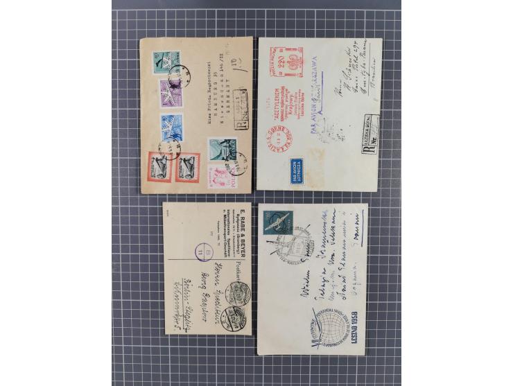 1919/58 (ca.), interesting group with over 80 cards and covers from Latvia and Poland, with a good part airmail, with interes