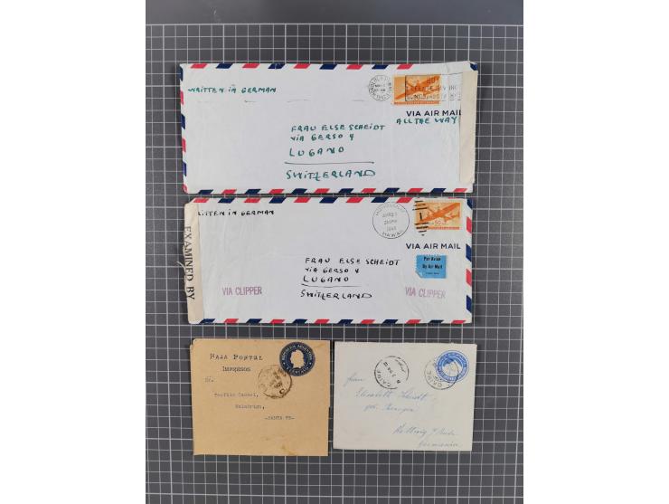 1880/1950 (ca.), eclectic group of over 100 covers and cards, strength before the 1930s, noted Egypt, Sudan, USA with some Co