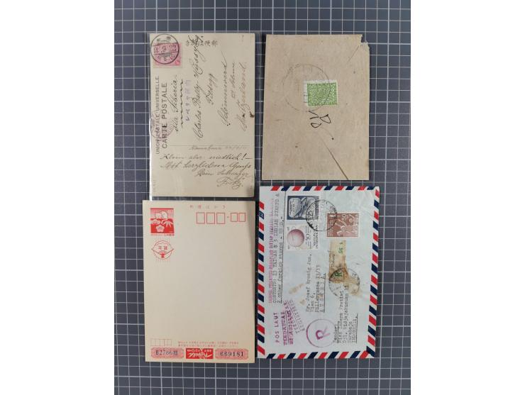 1880/2000 (ca.), interesting accumulation of a few hundreds covers and cards, including postal stationeries, noted Japan, Ind