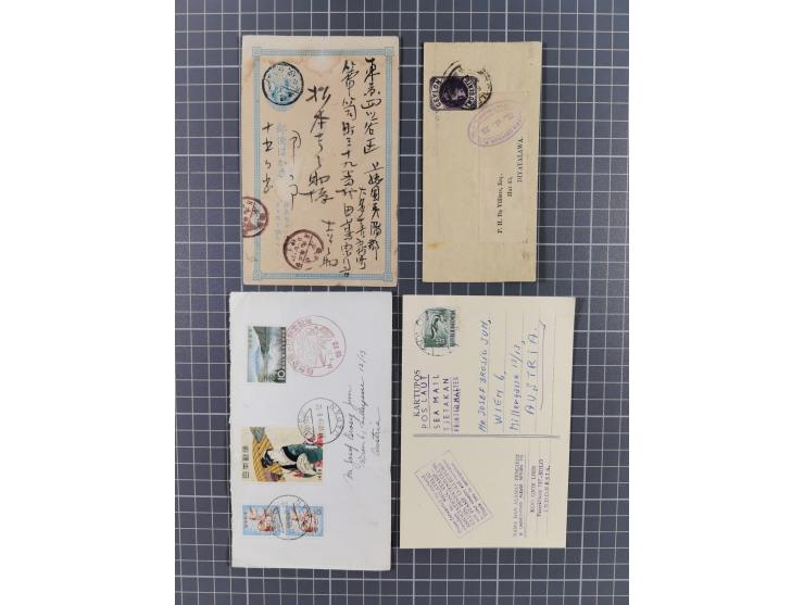 1880/2000 (ca.), interesting accumulation of a few hundreds covers and cards, including postal stationeries, noted Japan, Ind