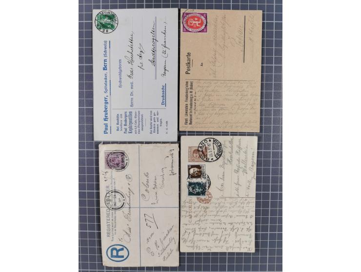 1865/1945, lot with approx. 40 covers, cards and postal stationery, including old Germany with Württemberg frankings and Thur